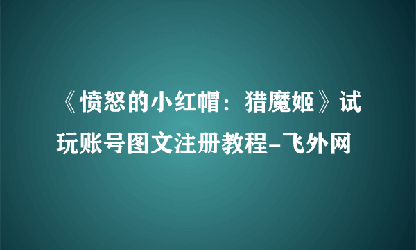 《愤怒的小红帽：猎魔姬》试玩账号图文注册教程-飞外网