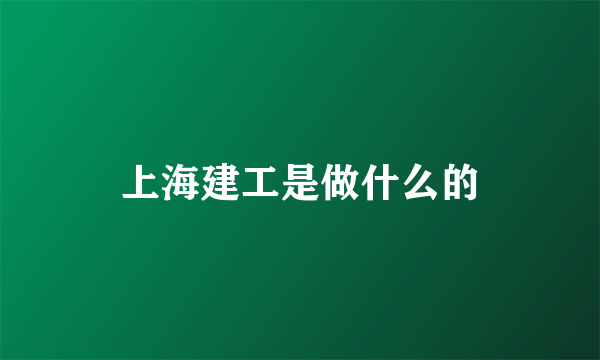 上海建工是做什么的
