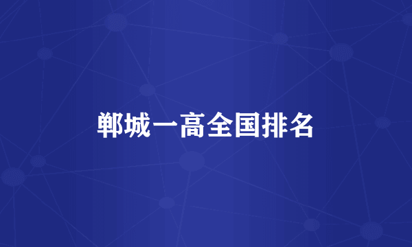 郸城一高全国排名