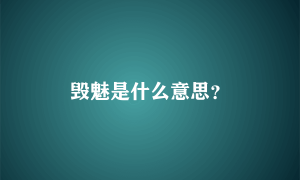 毁魅是什么意思？