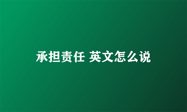 承担责任 英文怎么说