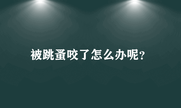 被跳蚤咬了怎么办呢？