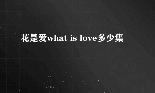 花是爱what is love多少集