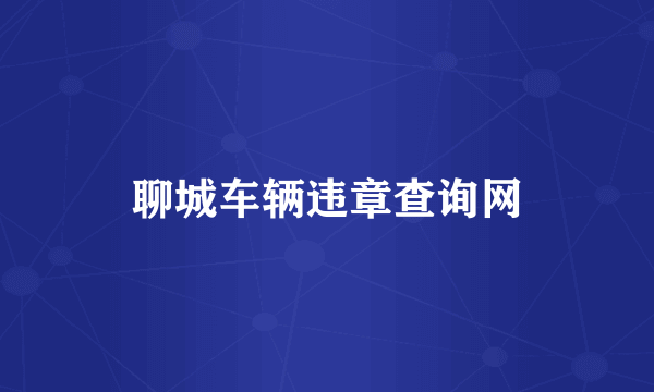 聊城车辆违章查询网
