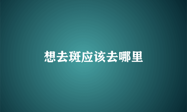 想去斑应该去哪里