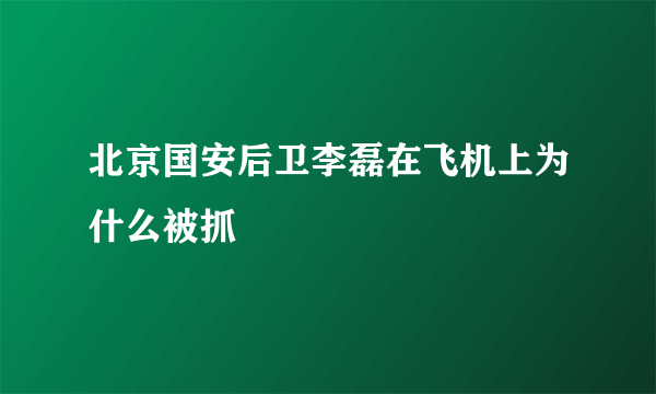 北京国安后卫李磊在飞机上为什么被抓