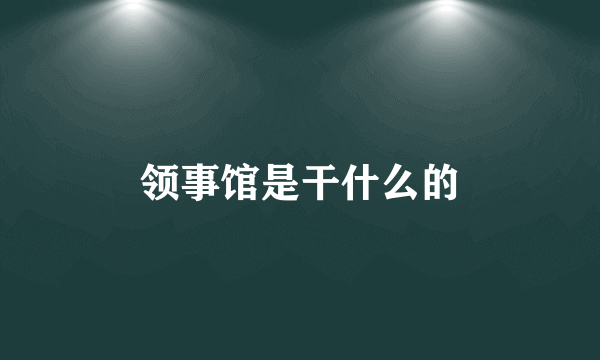 领事馆是干什么的