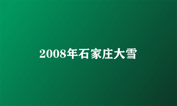 2008年石家庄大雪