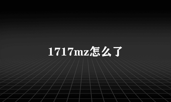 1717mz怎么了