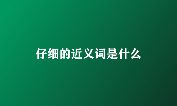 仔细的近义词是什么