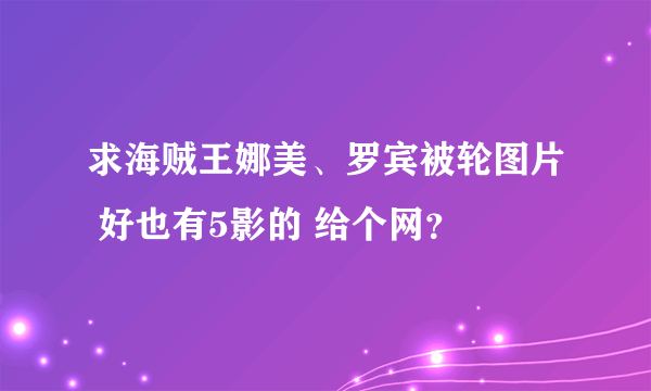 求海贼王娜美、罗宾被轮图片 好也有5影的 给个网？