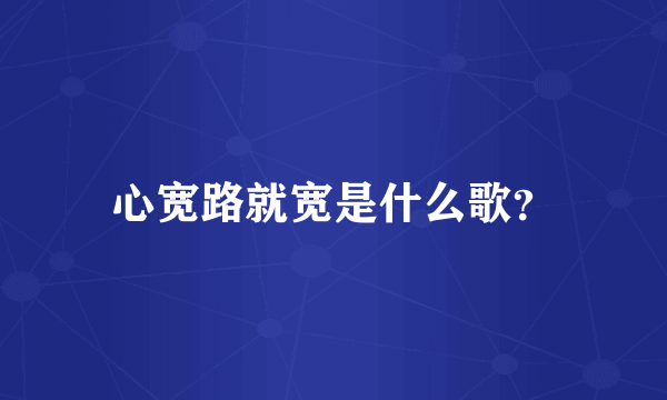 心宽路就宽是什么歌？