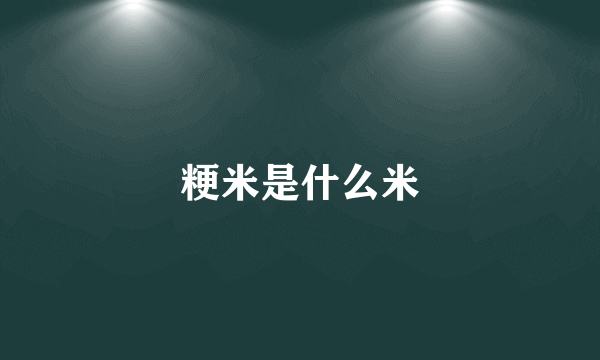 粳米是什么米