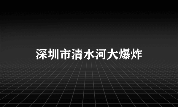 深圳市清水河大爆炸