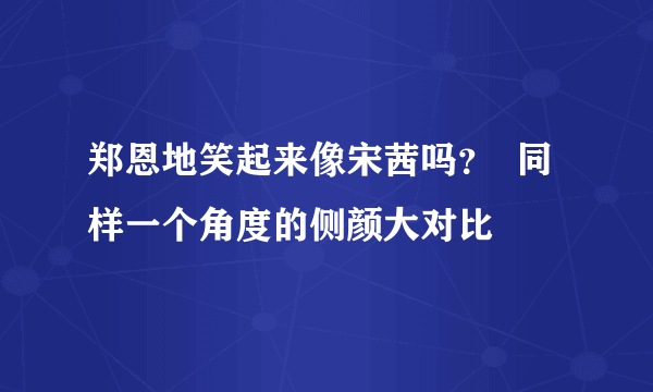 郑恩地笑起来像宋茜吗？  同样一个角度的侧颜大对比