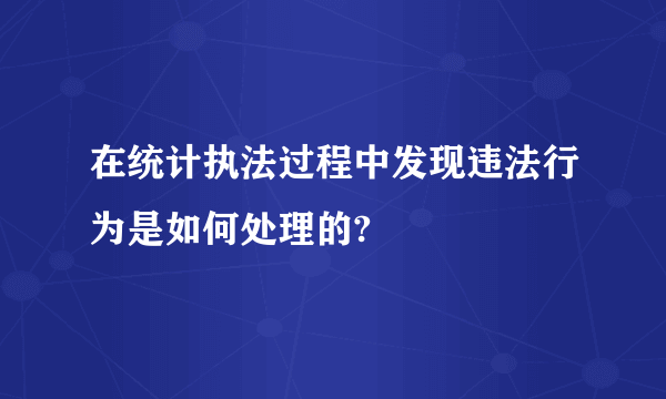 在统计执法过程中发现违法行为是如何处理的?