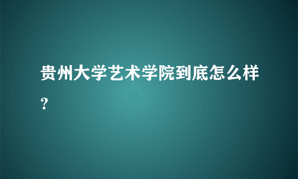 贵州大学艺术学院到底怎么样？