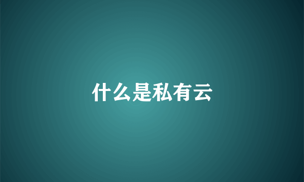 什么是私有云