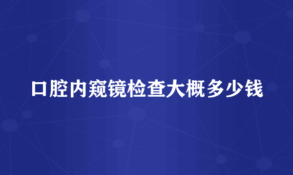 口腔内窥镜检查大概多少钱