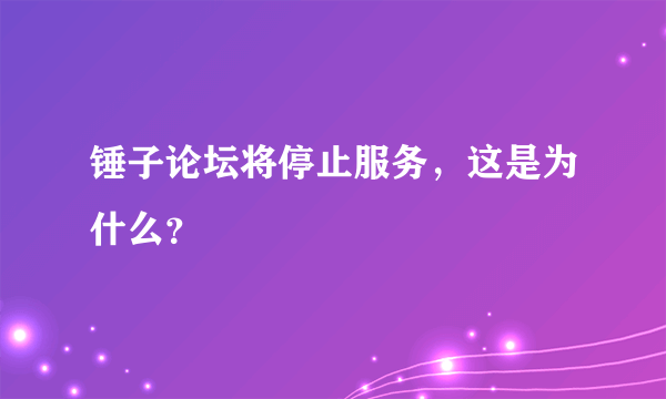 锤子论坛将停止服务，这是为什么？