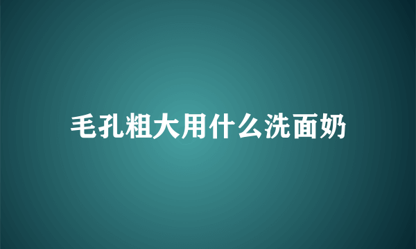 毛孔粗大用什么洗面奶