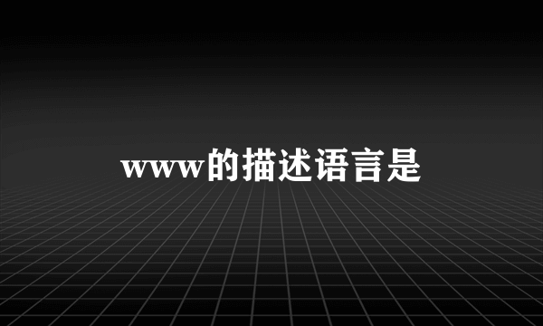 www的描述语言是