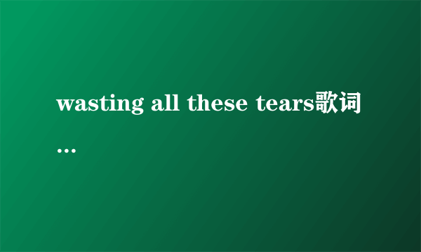 wasting all these tears歌词中文意思？？？急急急