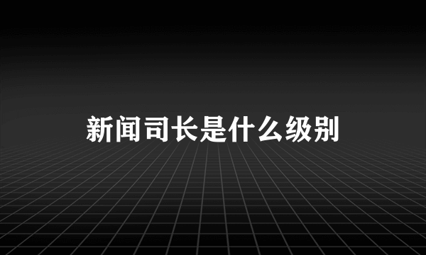 新闻司长是什么级别