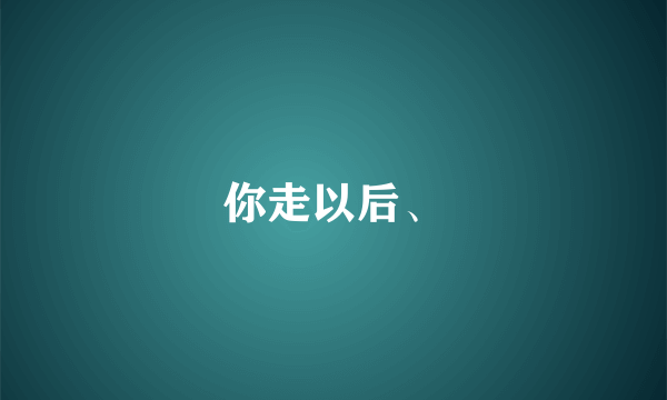 你走以后、