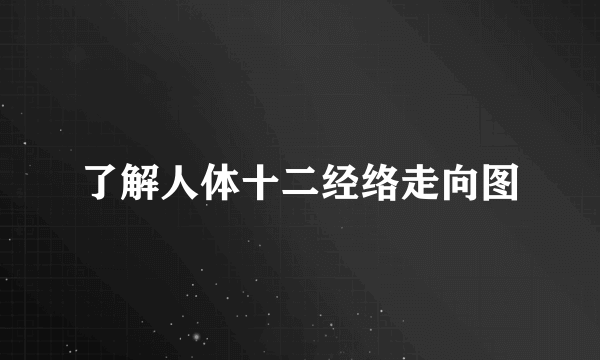 了解人体十二经络走向图