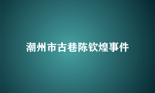 潮州市古巷陈钦煌事件