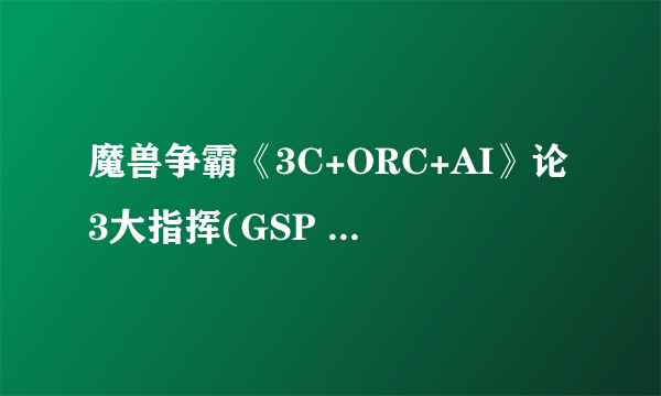 魔兽争霸《3C+ORC+AI》论3大指挥(GSP 月夜 FOX) AND风云人物214