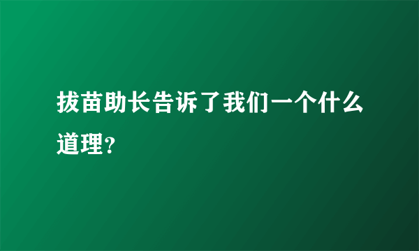 拔苗助长告诉了我们一个什么道理？