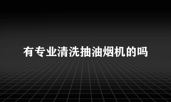 有专业清洗抽油烟机的吗