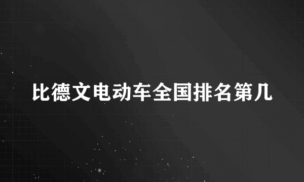 比德文电动车全国排名第几