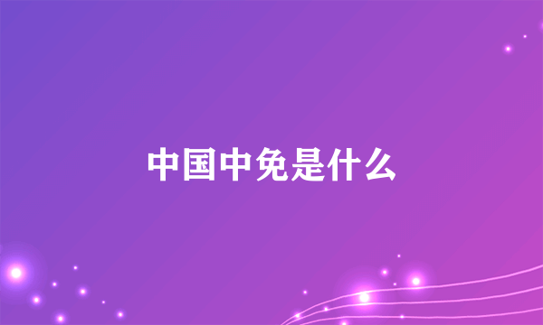 中国中免是什么