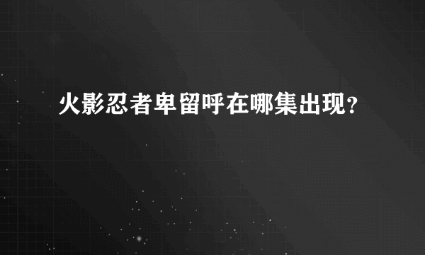 火影忍者卑留呼在哪集出现？