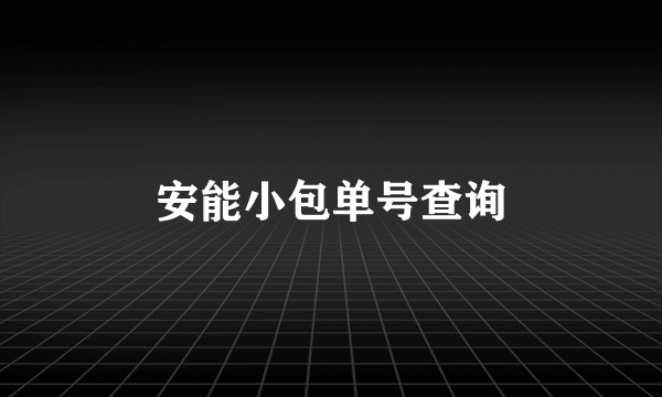 安能小包单号查询