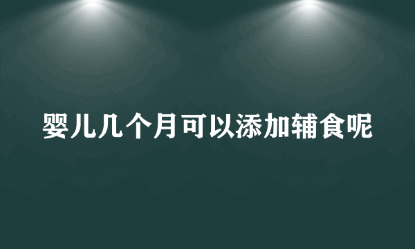 婴儿几个月可以添加辅食呢