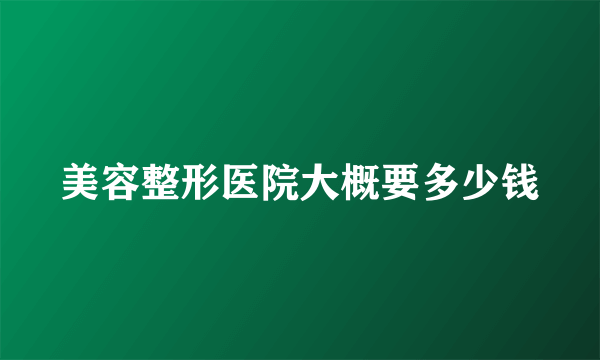 美容整形医院大概要多少钱