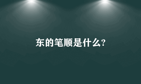 东的笔顺是什么?