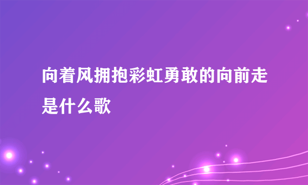 向着风拥抱彩虹勇敢的向前走是什么歌