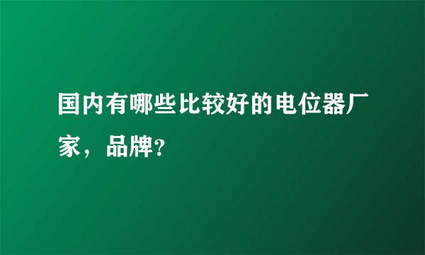 国内有哪些比较好的电位器厂家，品牌？