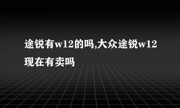 途锐有w12的吗,大众途锐w12现在有卖吗