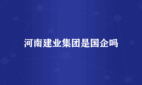 河南建业集团是国企吗