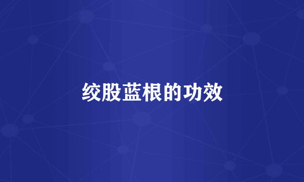 绞股蓝根的功效