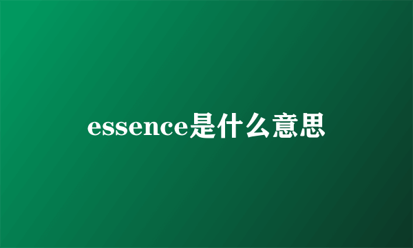 essence是什么意思