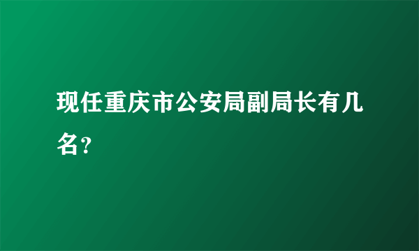现任重庆市公安局副局长有几名？