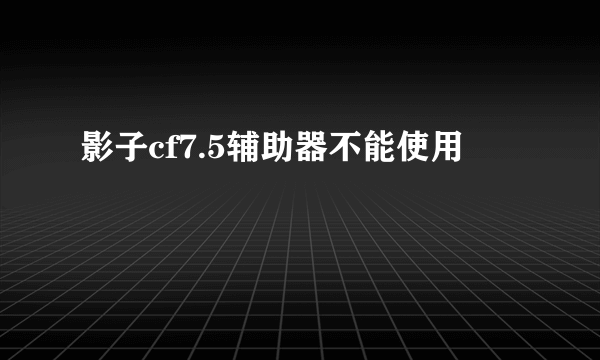 影子cf7.5辅助器不能使用