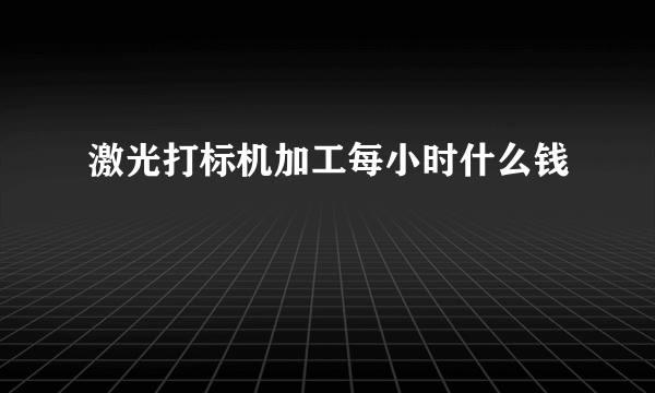 激光打标机加工每小时什么钱